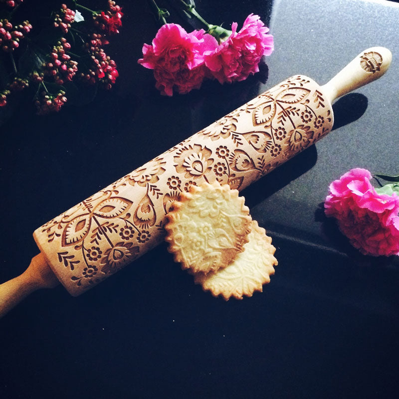 FOLK FLOWERS ROLLING PIN - pastrymade