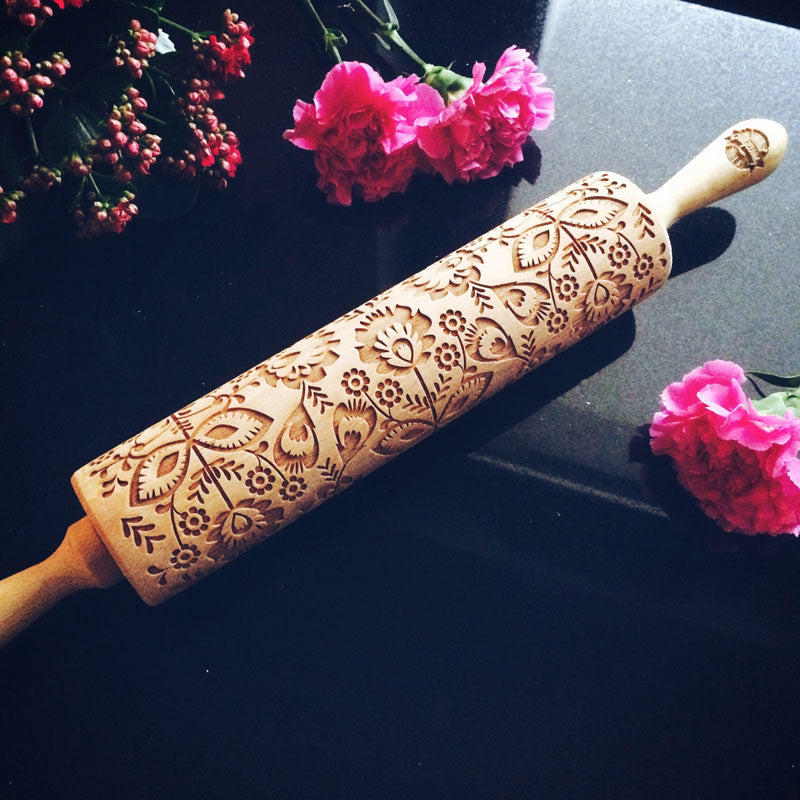 FOLK FLOWERS ROLLING PIN - pastrymade