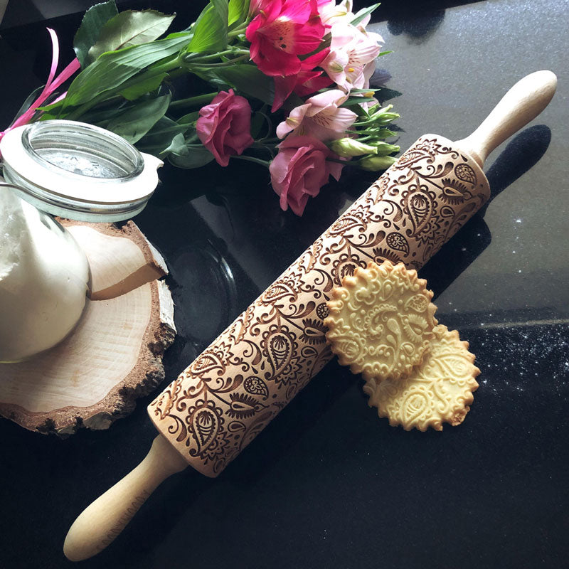 FLORAL PAISLEY ROLLING PIN - pastrymade