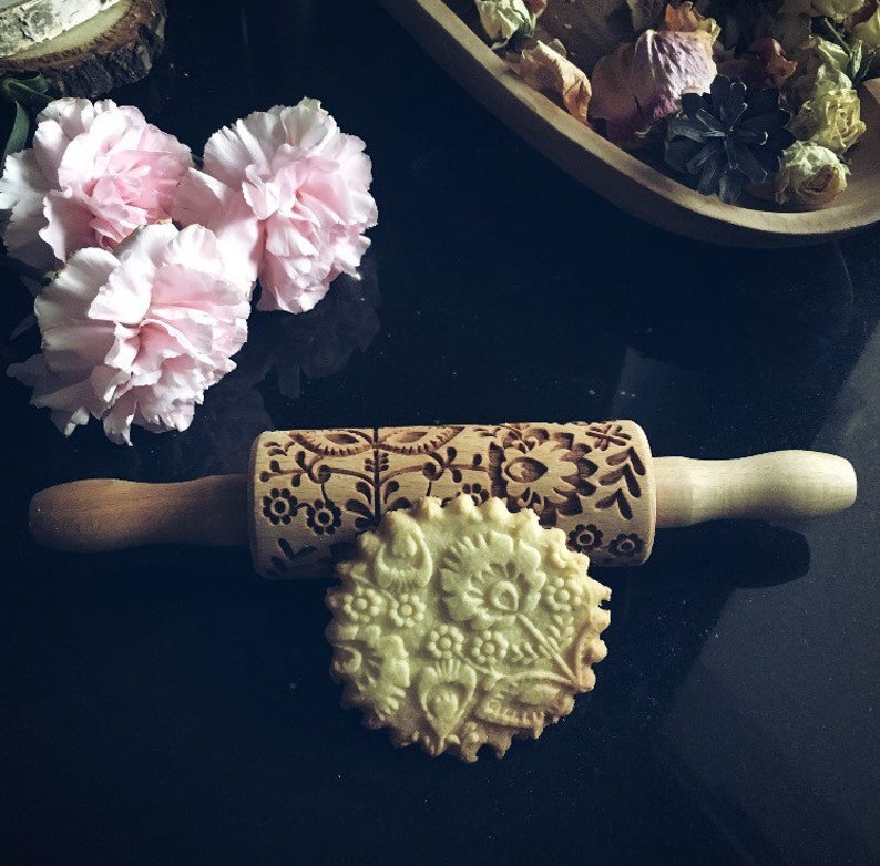 FOLK FLOWERS KIDS ROLLING PIN - pastrymade