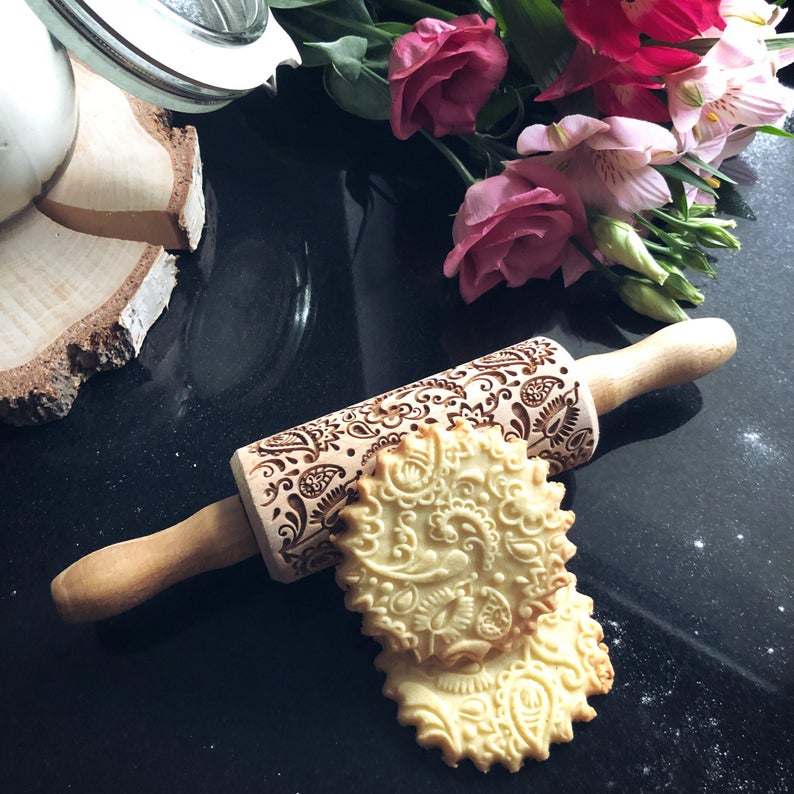 FLORAL PAISLEY KIDS ROLLING PIN - pastrymade