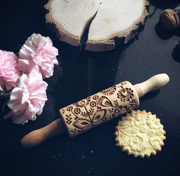 FOLK FLOWERS KIDS ROLLING PIN - pastrymade